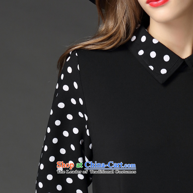 The Director of the Europe and the larger the skirt fall inside the new mm thick stylish wave point stitching thick female video thin, long-sleeved lapel skirt children 253.3 black large code 4XL 180 staff of around 922.747, (smeilovly) , , , shopping on