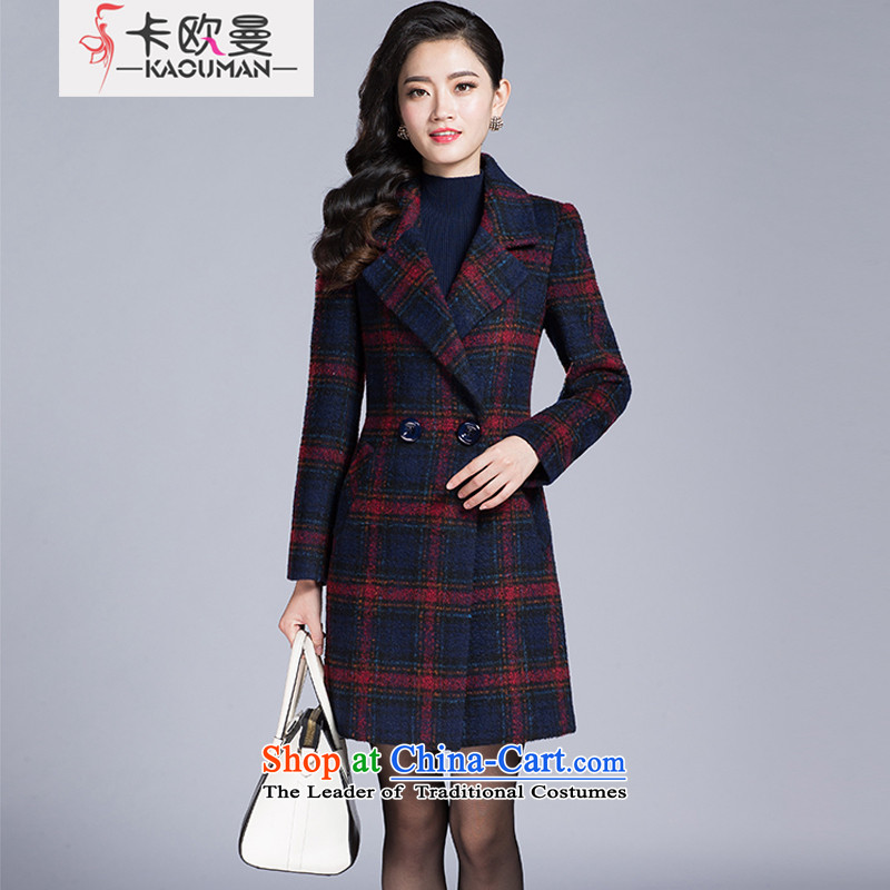 In 2015, the Cayman autumn and winter in new long lapel a grain Gross deduction jacket upscale elegance? wild Plaid Foutune of graphics and red T-shirt thin wool S L, in Cayman , , , shopping on the Internet