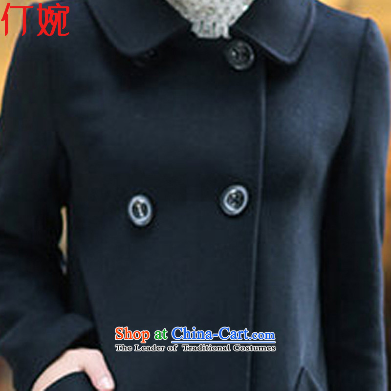 Ding Yuen 2015 Fall/Winter Collections Korean version of thin hair? large female coats gross wz01 Ms. jacket? black XXL, Lingding Yuen (wan) , , , ding shopping on the Internet