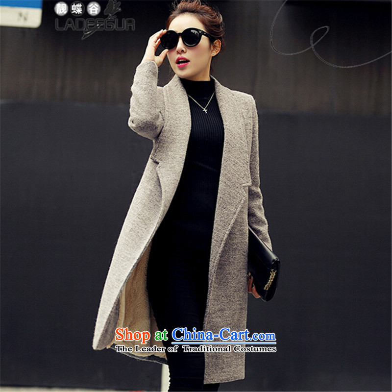 The talks choya 2015 autumn and winter new Korean Sau San plus extra thick hair? coats, lint-free, long hair? female gray jacket , thanks the Bow Valley (LADEEGUR) , , , shopping on the Internet