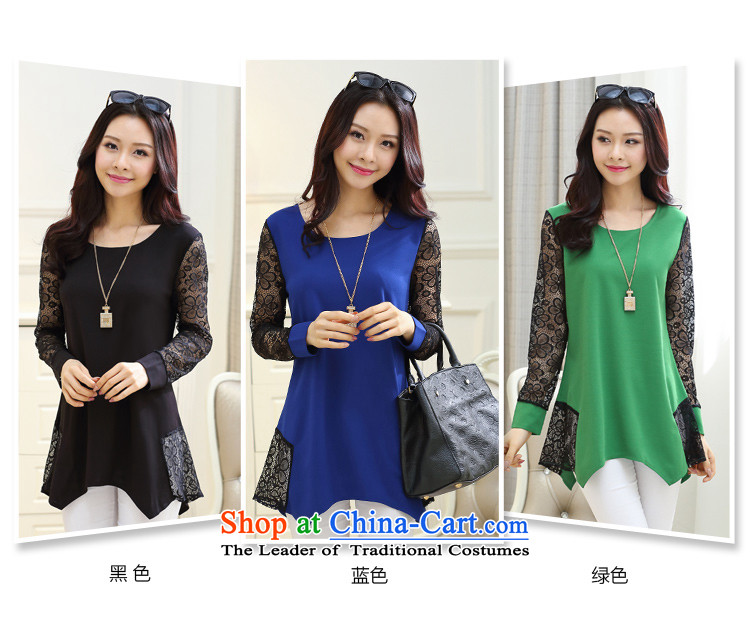 The autumn 2015 new Zz&ff Korean lace in long-sleeved long large women forming the Netherlands stitching graphics thin black T-shirt XXXXL picture, prices, brand platters! The elections are supplied in the national character of distribution, so action, buy now enjoy more preferential! As soon as possible.