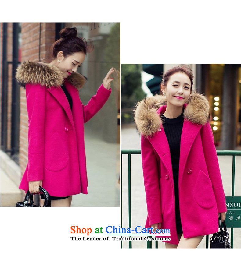 The suspension of Yuen Chau New) 2015 Korean long hair in Sau San coats of female jacket? RED M picture, prices, brand platters! The elections are supplied in the national character of distribution, so action, buy now enjoy more preferential! As soon as possible.