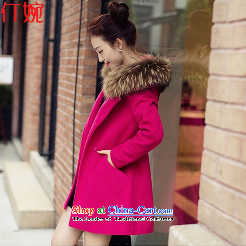 The suspension of Yuen Chau New) 2015 Korean long hair in Sau San coats of female jacket? Red M lost Yuen (wan) , , , ding shopping on the Internet