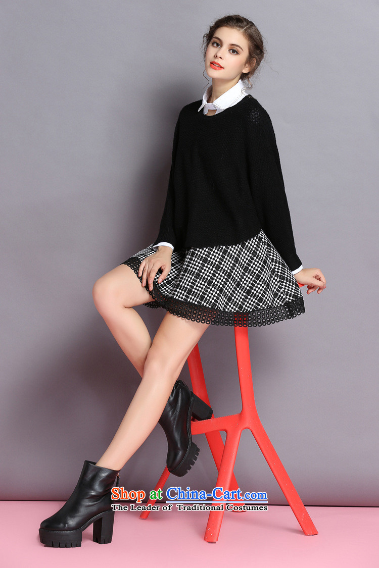 Dan divas *L1814 2015 autumn and winter new women's shirt stitching gross woolen sweater ground latticed? two kits dresses black L picture, prices, brand platters! The elections are supplied in the national character of distribution, so action, buy now enjoy more preferential! As soon as possible.