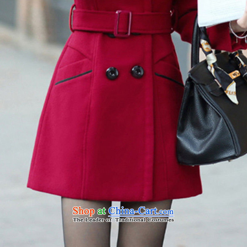 Gigi Lai of far gross? female 2015 Autumn coat for women Fall/Winter Collections new Korean long hair in Sau San? 8858 wine red jacket XXL, far Gigi Lai (yuanziqing of shopping on the Internet has been pressed.)