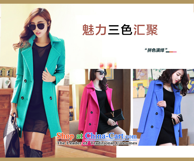 Good docking gross? coats of female COAT 2015 autumn and winter new Korean small wind-Sau San wool a wool coat in 1547 long pale green M picture, prices, brand platters! The elections are supplied in the national character of distribution, so action, buy now enjoy more preferential! As soon as possible.