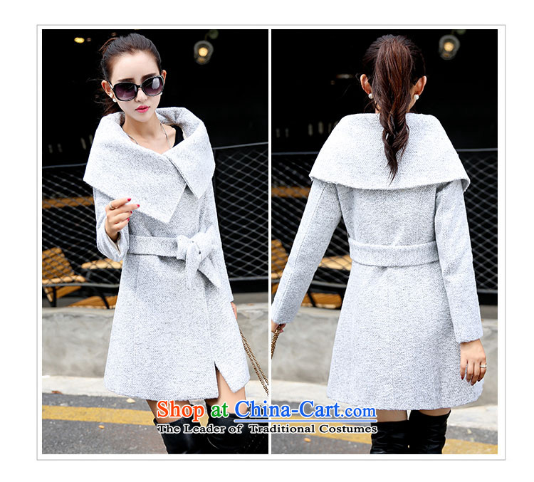 Joe customers by 2015 Fall/Winter Collections new Korean girl in gross? jacket long stylish large roll collar video thin tether Sau San elegant a wool coat ma gray M picture, prices, brand platters! The elections are supplied in the national character of distribution, so action, buy now enjoy more preferential! As soon as possible.