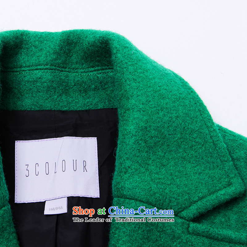 [3] is designed for multimedia new 2015 winter clothing, double-pure color coats in Europe and America? D542049D10 wind gross 160/84A/M, green tri-girl has been pressed shopping on the Internet
