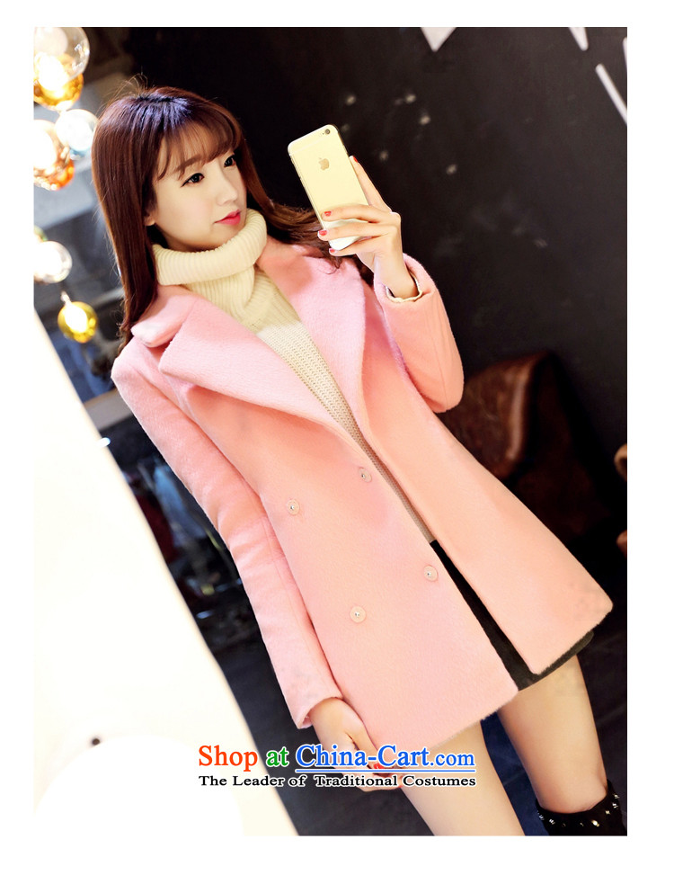 Feng sense of coats female lapel gross? 2015 autumn and winter coats the new Korean version of long-pink long-sleeved cocoon gross flows of coat? Thick Pink . S picture, prices, brand platters! The elections are supplied in the national character of distribution, so action, buy now enjoy more preferential! As soon as possible.