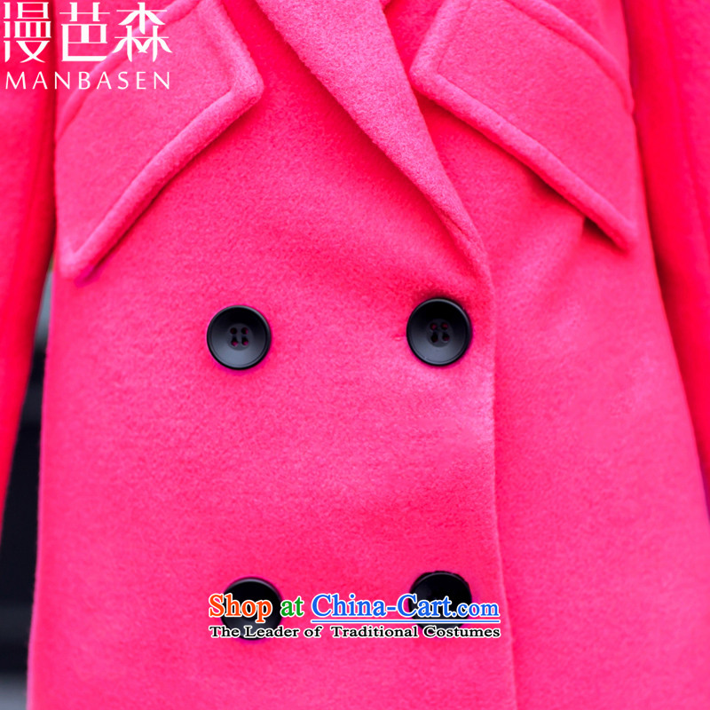 Diffuse and sum 2015 autumn and winter new women's stylish girl Won? coats video graphics thin double-jacket in gross? long)? For Winter Blue M, sub-man and the sum has been pressed shopping on the Internet