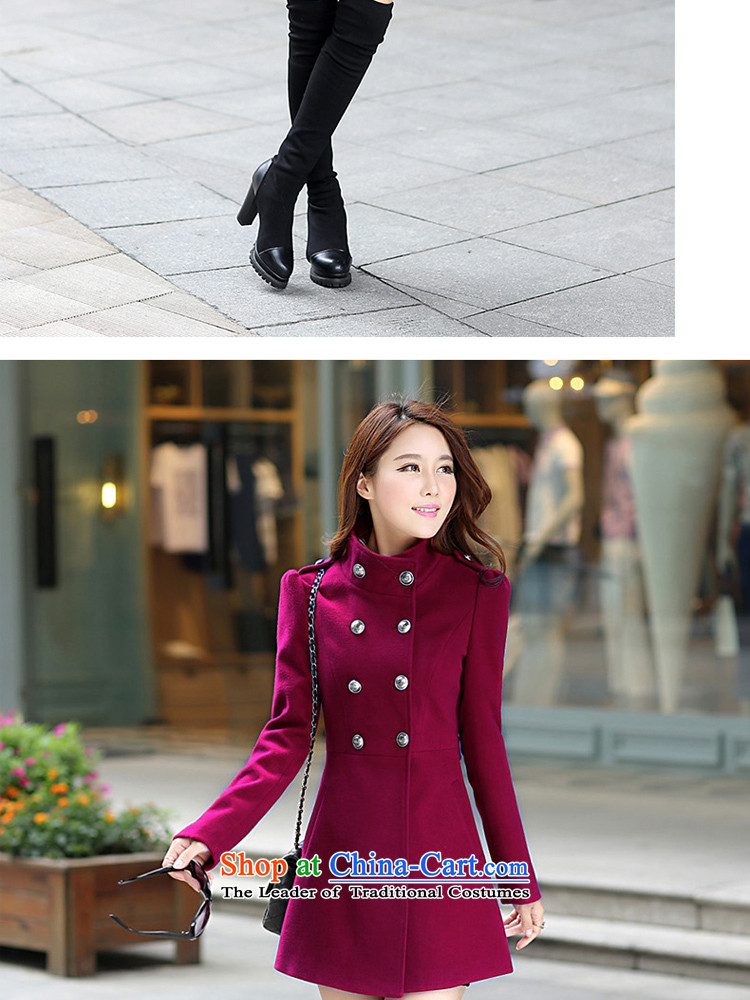 Contee Ah 2015 autumn and winter new Korean Women's jacket coat? In long long-sleeved coats female 7017# gross? wine red L picture, prices, brand platters! The elections are supplied in the national character of distribution, so action, buy now enjoy more preferential! As soon as possible.