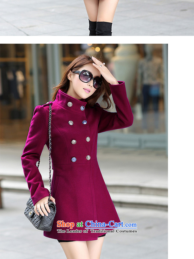 Contee Ah 2015 autumn and winter new Korean Women's jacket coat? In long long-sleeved coats female 7017# gross? wine red L picture, prices, brand platters! The elections are supplied in the national character of distribution, so action, buy now enjoy more preferential! As soon as possible.