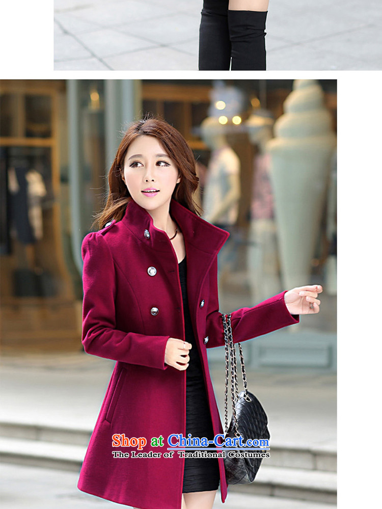 Contee Ah 2015 autumn and winter new Korean Women's jacket coat? In long long-sleeved coats female 7017# gross? wine red L picture, prices, brand platters! The elections are supplied in the national character of distribution, so action, buy now enjoy more preferential! As soon as possible.