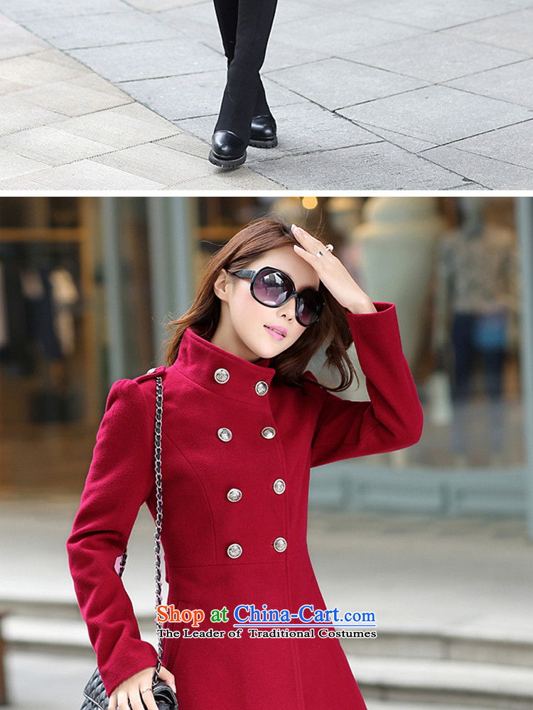 Contee Ah 2015 autumn and winter new Korean Women's jacket coat? In long long-sleeved coats female 7017# gross? wine red L picture, prices, brand platters! The elections are supplied in the national character of distribution, so action, buy now enjoy more preferential! As soon as possible.