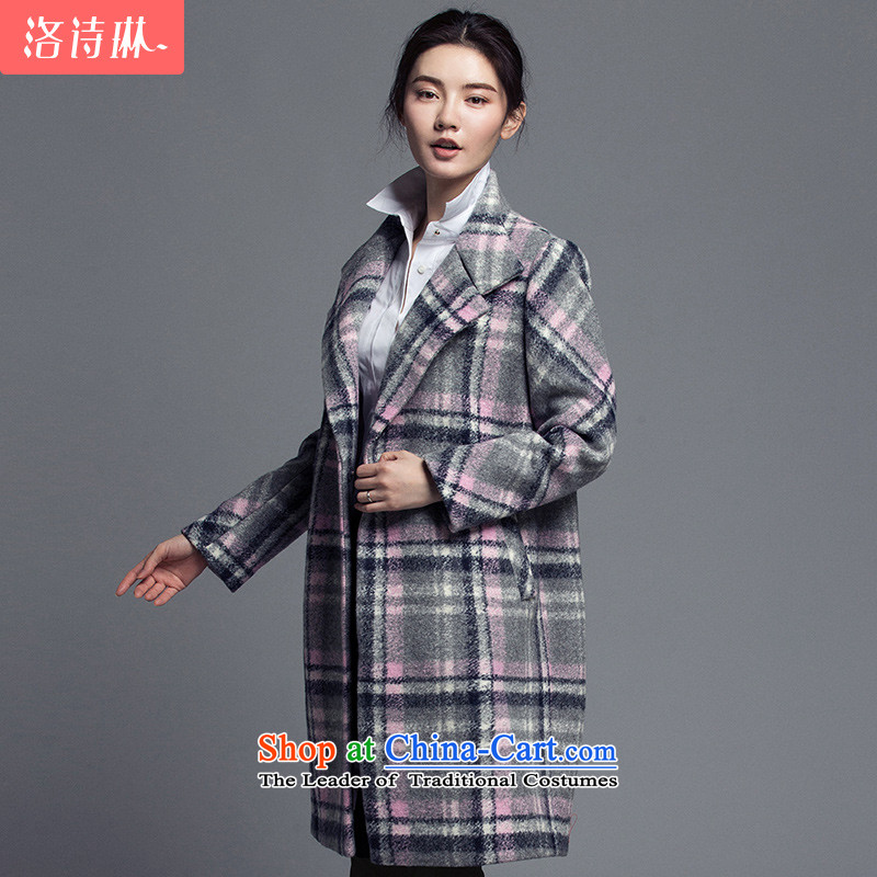 The poem Lin 2015 LUXLEAD winter clothing new products small collar double-day system in a compartment long coats of gray powder grid? , Ms Elsie, L, rim (LUXLEAD) , , , shopping on the Internet