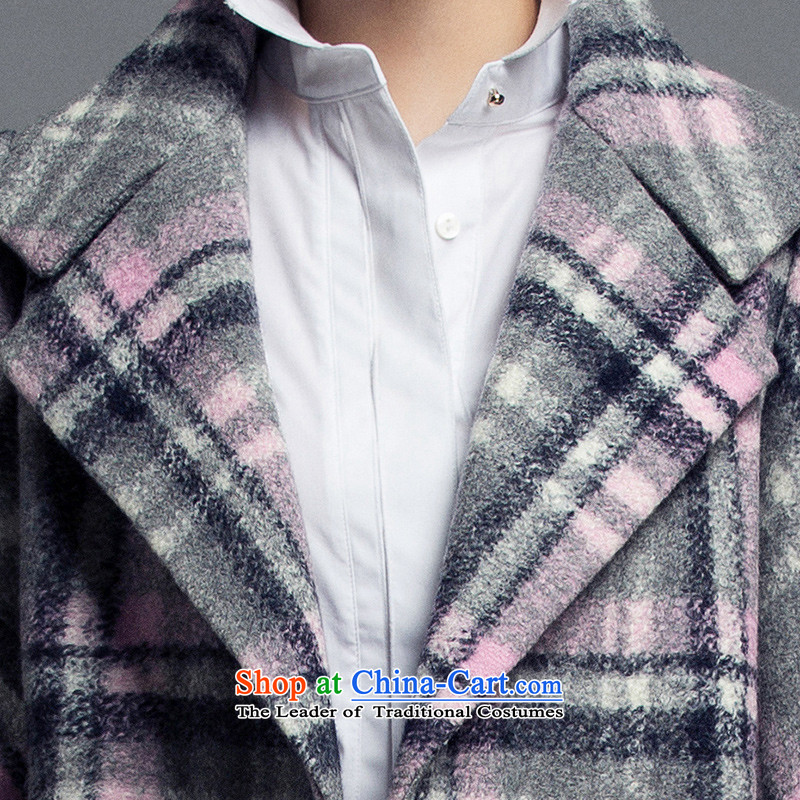 The poem Lin 2015 LUXLEAD winter clothing new products small collar double-day system in a compartment long coats of gray powder grid? , Ms Elsie, L, rim (LUXLEAD) , , , shopping on the Internet