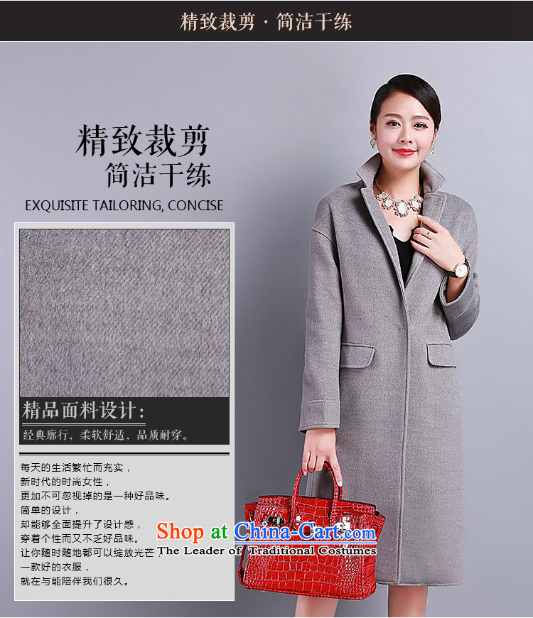 About the New 2015, hundreds of autumn and winter load stylish lapel Korean pure color coats female? gross minimalist temperament cashmere overcoat female)? 