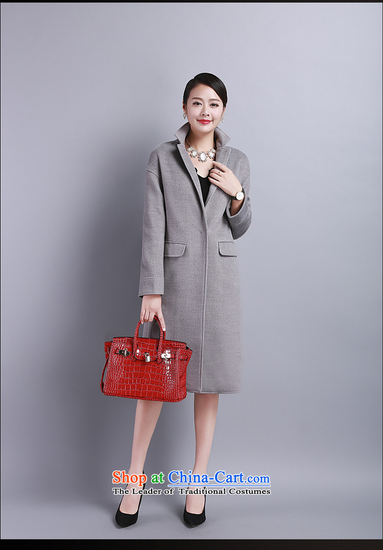 About the New 2015, hundreds of autumn and winter load stylish lapel Korean pure color coats female? gross minimalist temperament cashmere overcoat female)? 