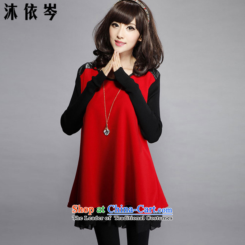 In accordance with the CEN 2015 bathing in the autumn and winter New Women Korean Sau San Fat MM THIN, forming the video series and skirt J220_ spell RED M