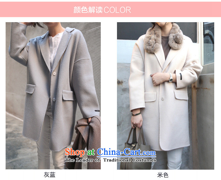 Connie Deer 2015 Autumn Addis Ababa new for women in Korean candy colored long)?? jacket coat gross sub female gray-blue S picture, prices, brand platters! The elections are supplied in the national character of distribution, so action, buy now enjoy more preferential! As soon as possible.