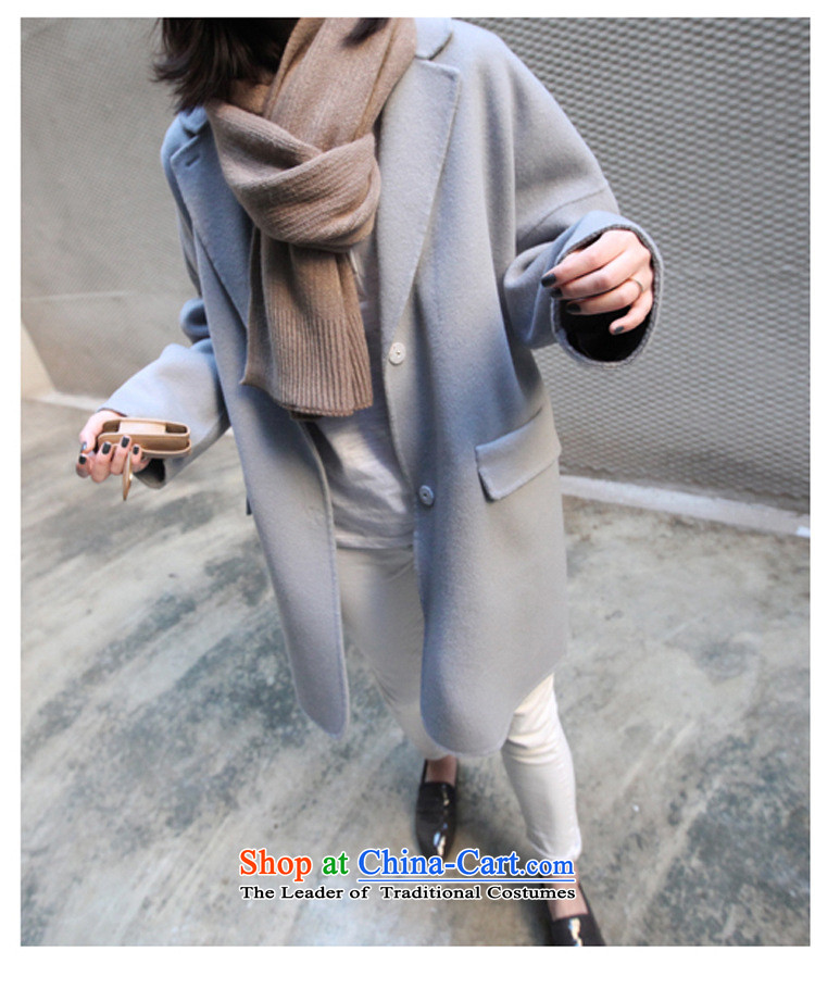 Connie Deer 2015 Autumn Addis Ababa new for women in Korean candy colored long)?? jacket coat gross sub female gray-blue S picture, prices, brand platters! The elections are supplied in the national character of distribution, so action, buy now enjoy more preferential! As soon as possible.