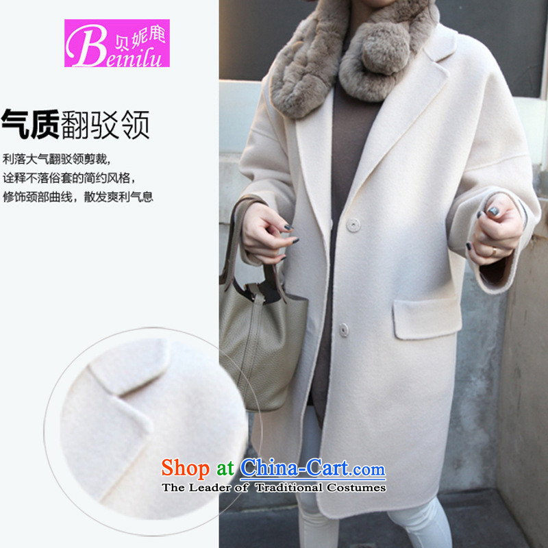 Connie Deer 2015 Autumn Addis Ababa new for women in Korean candy colored long)?? jacket coat gross sub female gray-blue , Addis Ababa Connie deer (beinilu) , , , shopping on the Internet