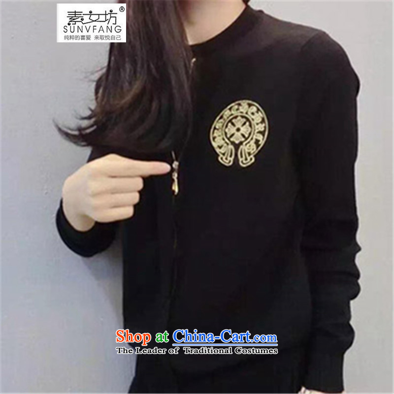 Motome square thick sister larger female Kit 2015 Autumn new stylish look long-sleeved sweater + pants and two piece of the sportswear 5215 Black 4XL recommended weight, 160-180 Motome Fong (SUNVFANG) , , , shopping on the Internet