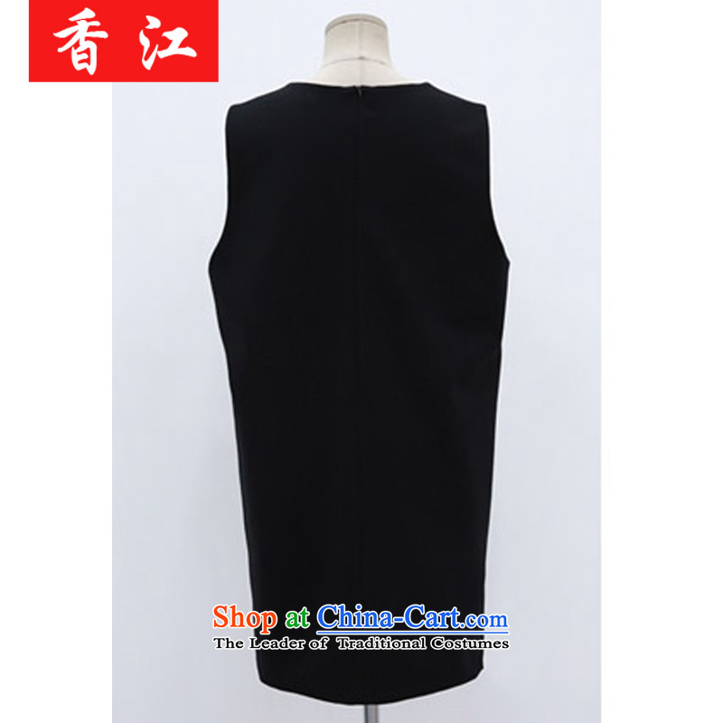 Xiang Jiang thick girls' graphics) to increase thin code women thick MM mount kit women fall thick sister loose vest shirt two kits 5216 Black + White shirt, a larger 4XL, Xiangjiang , , , shopping on the Internet