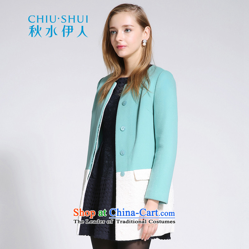 Chaplain who winter clothing new women's elegant lace stitching in long knocked long-sleeved round-neck collar gross coats, gray and green? 170/92A/XL, chaplain who has been pressed shopping on the Internet