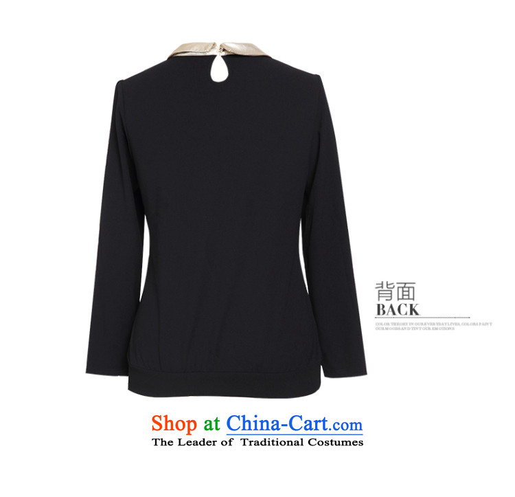 The former Yugoslavia Li Sau 2015 autumn large new mount female knocked color PU lapel stamp stretch long-sleeved shirt Foutune of 0832 Graphics thin black 4XL Photo, prices, brand platters! The elections are supplied in the national character of distribution, so action, buy now enjoy more preferential! As soon as possible.