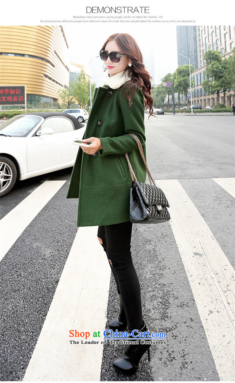 Vera wind 2015 autumn and winter new Korean trendy code women lapel a wool coat in the long hair of Sau San? jacket female green XXL picture, prices, brand platters! The elections are supplied in the national character of distribution, so action, buy now enjoy more preferential! As soon as possible.