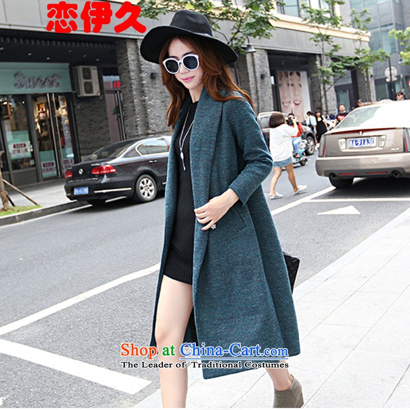 The land of the long-awaited autumn 2015 gross?? jacket coat female Hair Girl blue , L'long land has been pressed shopping on the Internet