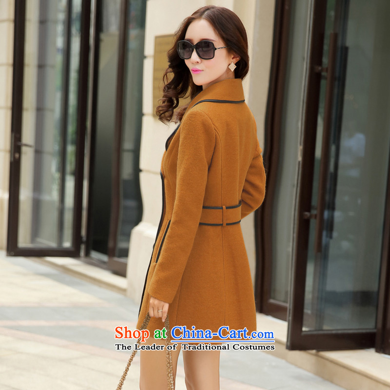 2015 Autumn and winter new Korean Modern graphics thin Western Wind, double-wild in the lapel long coats gross? Wind Jacket' Kim Ho XXL, charm and Asia (charm bali shopping on the Internet has been pressed.)