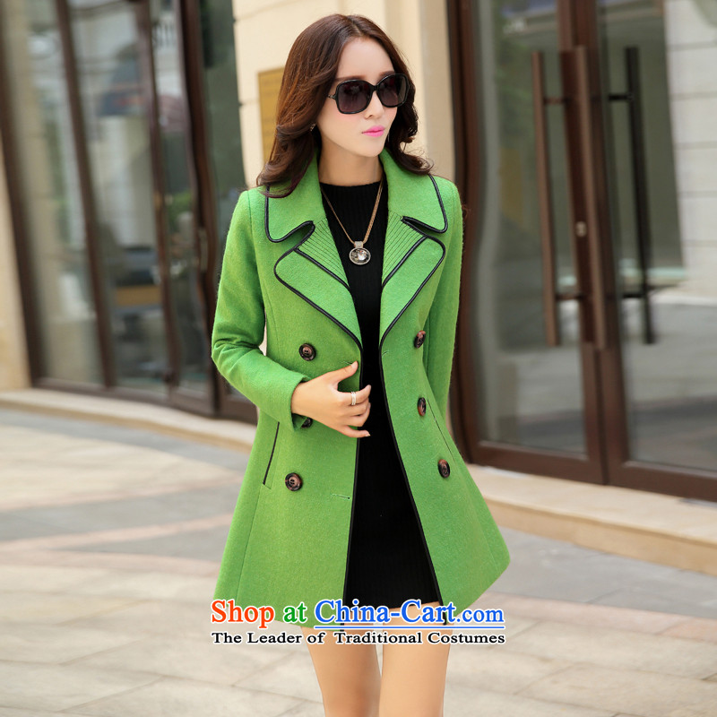 2015 Autumn and winter new Korean Modern graphics thin Western Wind, double-wild in the lapel long coats gross? Wind Jacket female green XL Photo, prices, brand platters! The elections are supplied in the national character of distribution, so action, buy now enjoy more preferential! As soon as possible.