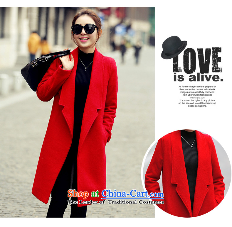 Vekee's gross? 2015 autumn and winter coats female Korean version of the new long solid color Large thick coat 10109 thin red) XL Photo, prices, brand platters! The elections are supplied in the national character of distribution, so action, buy now enjoy more preferential! As soon as possible.