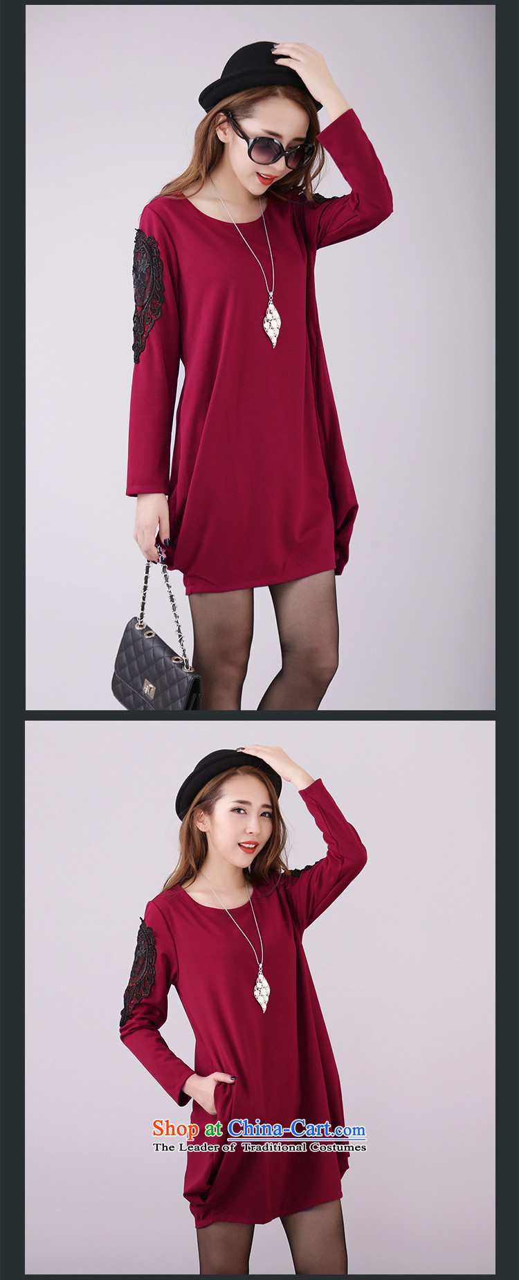 2015 mm thick relaxd Zz&ff video thin lanterns skirt threw large load autumn women's dresses wine red XXXXL picture, prices, brand platters! The elections are supplied in the national character of distribution, so action, buy now enjoy more preferential! As soon as possible.