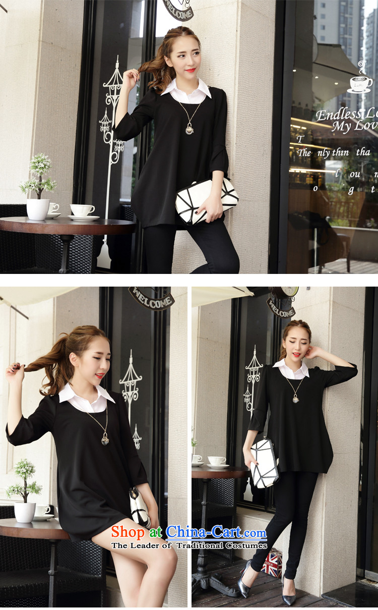 2015 New Korea Zz&ff edition fall female false Two Foutune of video for 9 thin shirt-sleeves for larger MM thick black skirt XXXXXL picture, prices, brand platters! The elections are supplied in the national character of distribution, so action, buy now enjoy more preferential! As soon as possible.