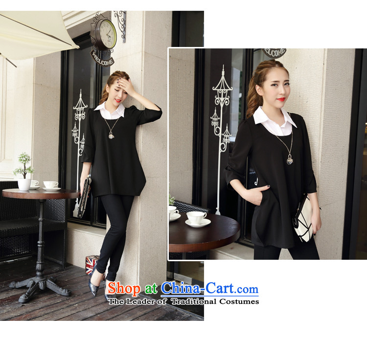 2015 New Korea Zz&ff edition fall female false Two Foutune of video for 9 thin shirt-sleeves for larger MM thick black skirt XXXXXL picture, prices, brand platters! The elections are supplied in the national character of distribution, so action, buy now enjoy more preferential! As soon as possible.