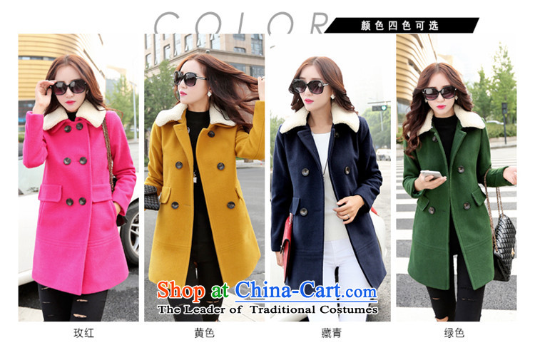 The law was in Dili Qi 2015 autumn and winter new Korean thick Lamb Wool reverse collar double-jacket loose video gross? thin, long (A type a wool coat female green XXL picture, prices, brand platters! The elections are supplied in the national character of distribution, so action, buy now enjoy more preferential! As soon as possible.