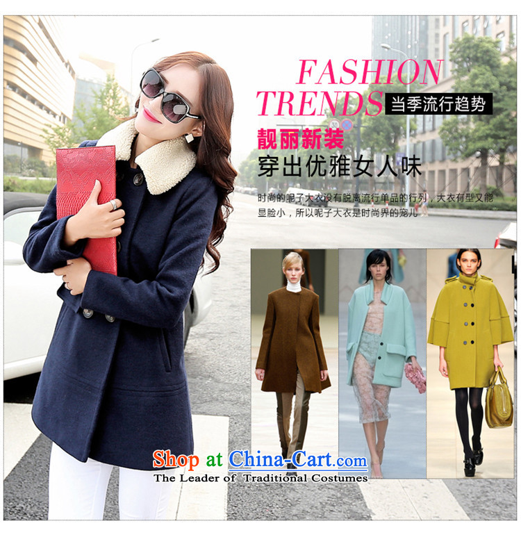 The law was in Dili Qi 2015 autumn and winter new Korean thick Lamb Wool reverse collar double-jacket loose video gross? thin, long (A type a wool coat female green XXL picture, prices, brand platters! The elections are supplied in the national character of distribution, so action, buy now enjoy more preferential! As soon as possible.