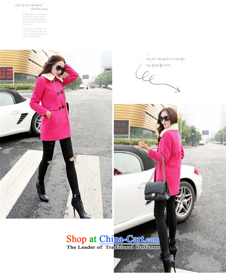 The law was in Dili Qi 2015 autumn and winter new Korean thick Lamb Wool reverse collar double-jacket loose video gross? thin, long (A type a wool coat female green XXL picture, prices, brand platters! The elections are supplied in the national character of distribution, so action, buy now enjoy more preferential! As soon as possible.