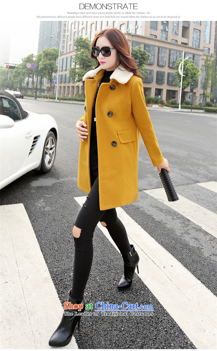 The law was in Dili Qi 2015 autumn and winter new Korean thick Lamb Wool reverse collar double-jacket loose video gross? thin, long (A type a wool coat female green XXL picture, prices, brand platters! The elections are supplied in the national character of distribution, so action, buy now enjoy more preferential! As soon as possible.