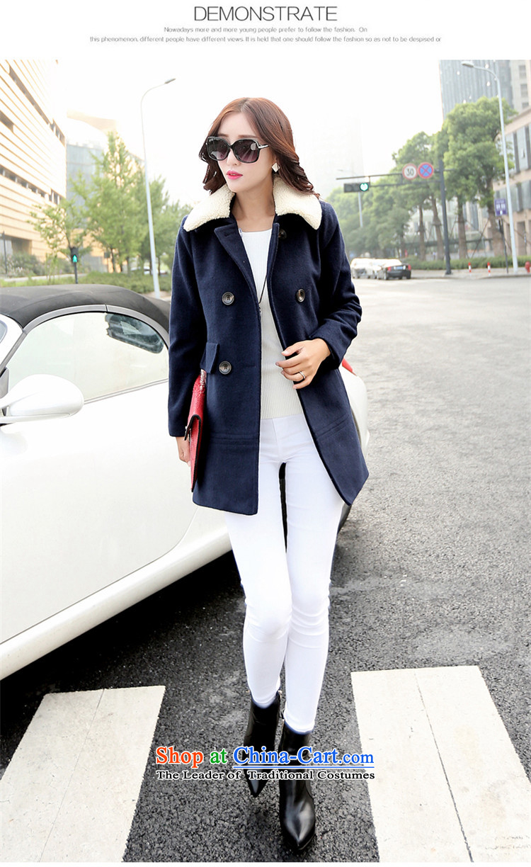 The law was in Dili Qi 2015 autumn and winter new Korean thick Lamb Wool reverse collar double-jacket loose video gross? thin, long (A type a wool coat female green XXL picture, prices, brand platters! The elections are supplied in the national character of distribution, so action, buy now enjoy more preferential! As soon as possible.