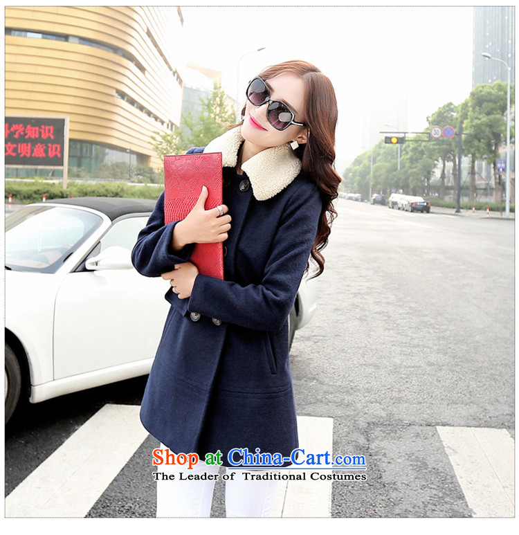 The law was in Dili Qi 2015 autumn and winter new Korean thick Lamb Wool reverse collar double-jacket loose video gross? thin, long (A type a wool coat female green XXL picture, prices, brand platters! The elections are supplied in the national character of distribution, so action, buy now enjoy more preferential! As soon as possible.