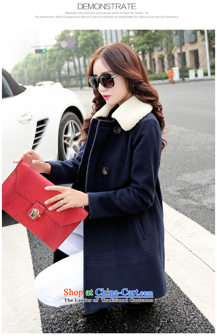 The law was in Dili Qi 2015 autumn and winter new Korean thick Lamb Wool reverse collar double-jacket loose video gross? thin, long (A type a wool coat female green XXL picture, prices, brand platters! The elections are supplied in the national character of distribution, so action, buy now enjoy more preferential! As soon as possible.