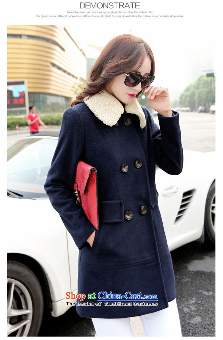 The law was in Dili Qi 2015 autumn and winter new Korean thick Lamb Wool reverse collar double-jacket loose video gross? thin, long (A type a wool coat female green XXL picture, prices, brand platters! The elections are supplied in the national character of distribution, so action, buy now enjoy more preferential! As soon as possible.