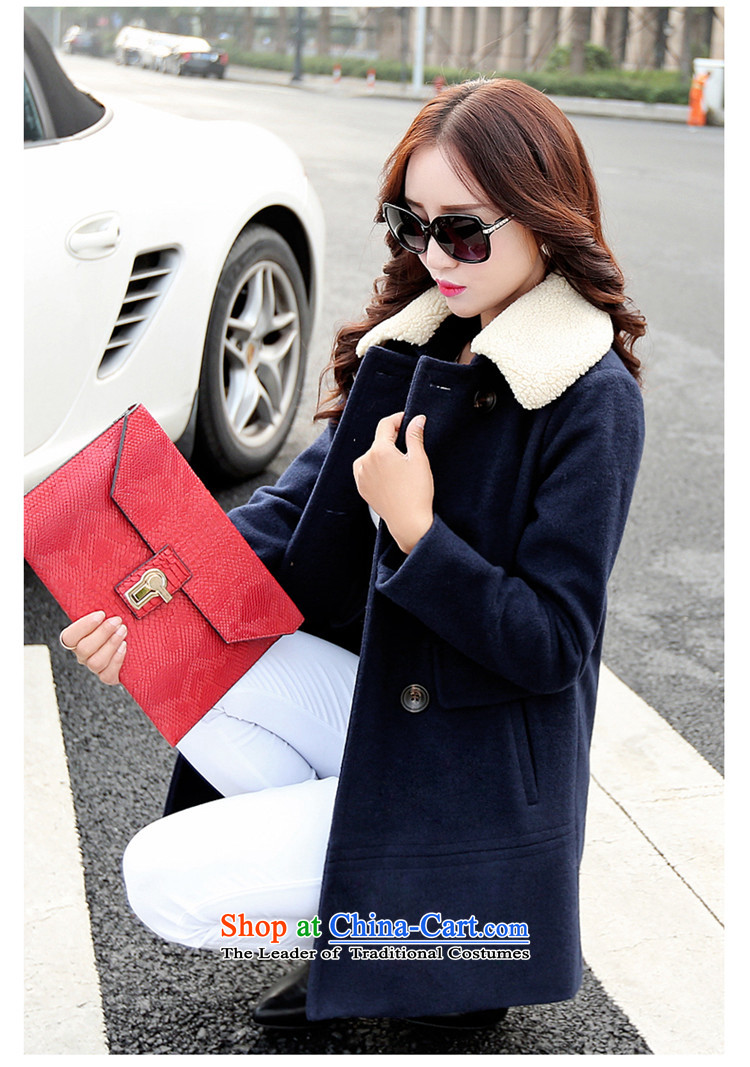 The law was in Dili Qi 2015 autumn and winter new Korean thick Lamb Wool reverse collar double-jacket loose video gross? thin, long (A type a wool coat female green XXL picture, prices, brand platters! The elections are supplied in the national character of distribution, so action, buy now enjoy more preferential! As soon as possible.