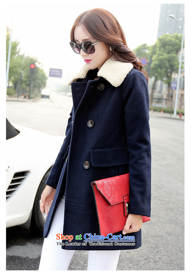 The law was in Dili Qi 2015 autumn and winter new Korean thick Lamb Wool reverse collar double-jacket loose video gross? thin, long (A type a wool coat female green XXL picture, prices, brand platters! The elections are supplied in the national character of distribution, so action, buy now enjoy more preferential! As soon as possible.