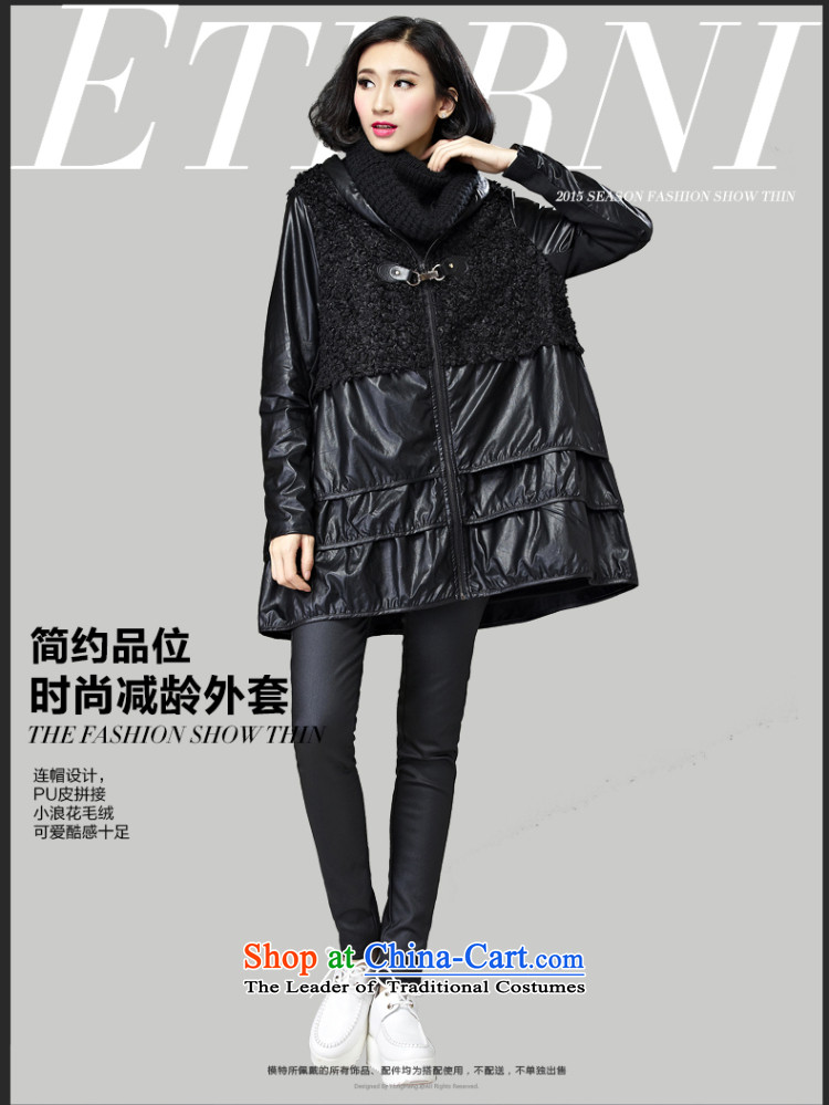 Curry murmured larger women 2015 Autumn New) thick mm to intensify the stylish graphics thin minimalist temperament 3XL black jacket picture, prices, brand platters! The elections are supplied in the national character of distribution, so action, buy now enjoy more preferential! As soon as possible.