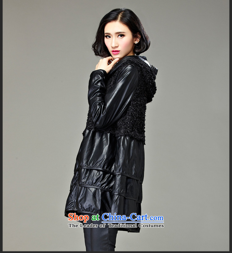 Curry murmured larger women 2015 Autumn New) thick mm to intensify the stylish graphics thin minimalist temperament 3XL black jacket picture, prices, brand platters! The elections are supplied in the national character of distribution, so action, buy now enjoy more preferential! As soon as possible.